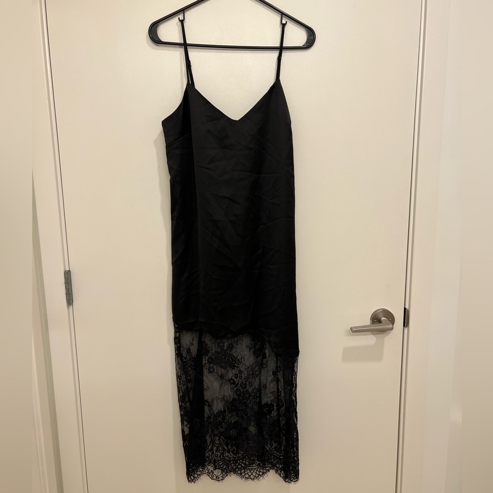 Vintage Black Lace Slip Dress